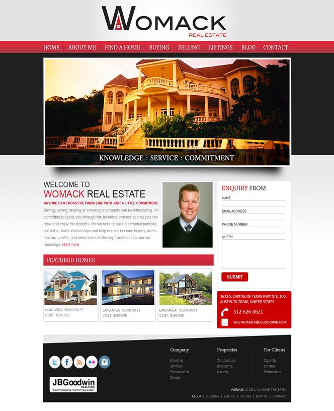 Womack Real Estate New site Design